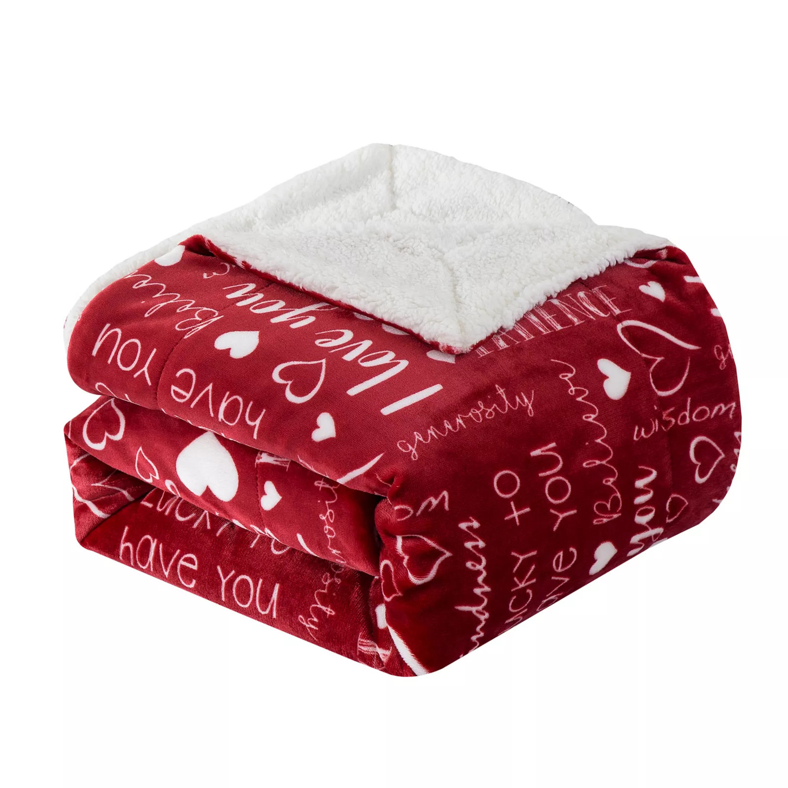 Elegant Comfort Valentine Inspired Sherpa Back Throw | Kohl's