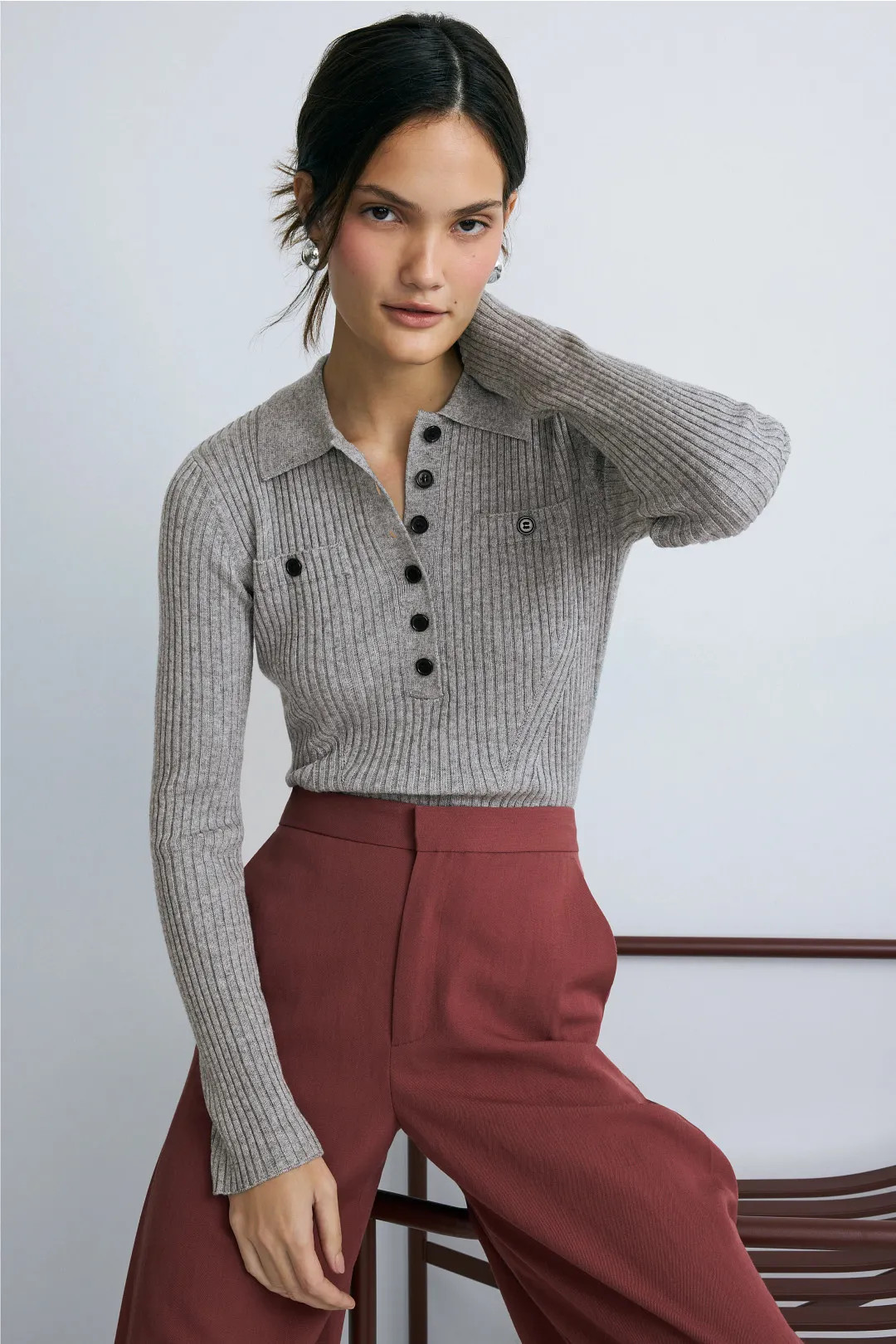 Collared Button Front Sweater | Rent the Runway