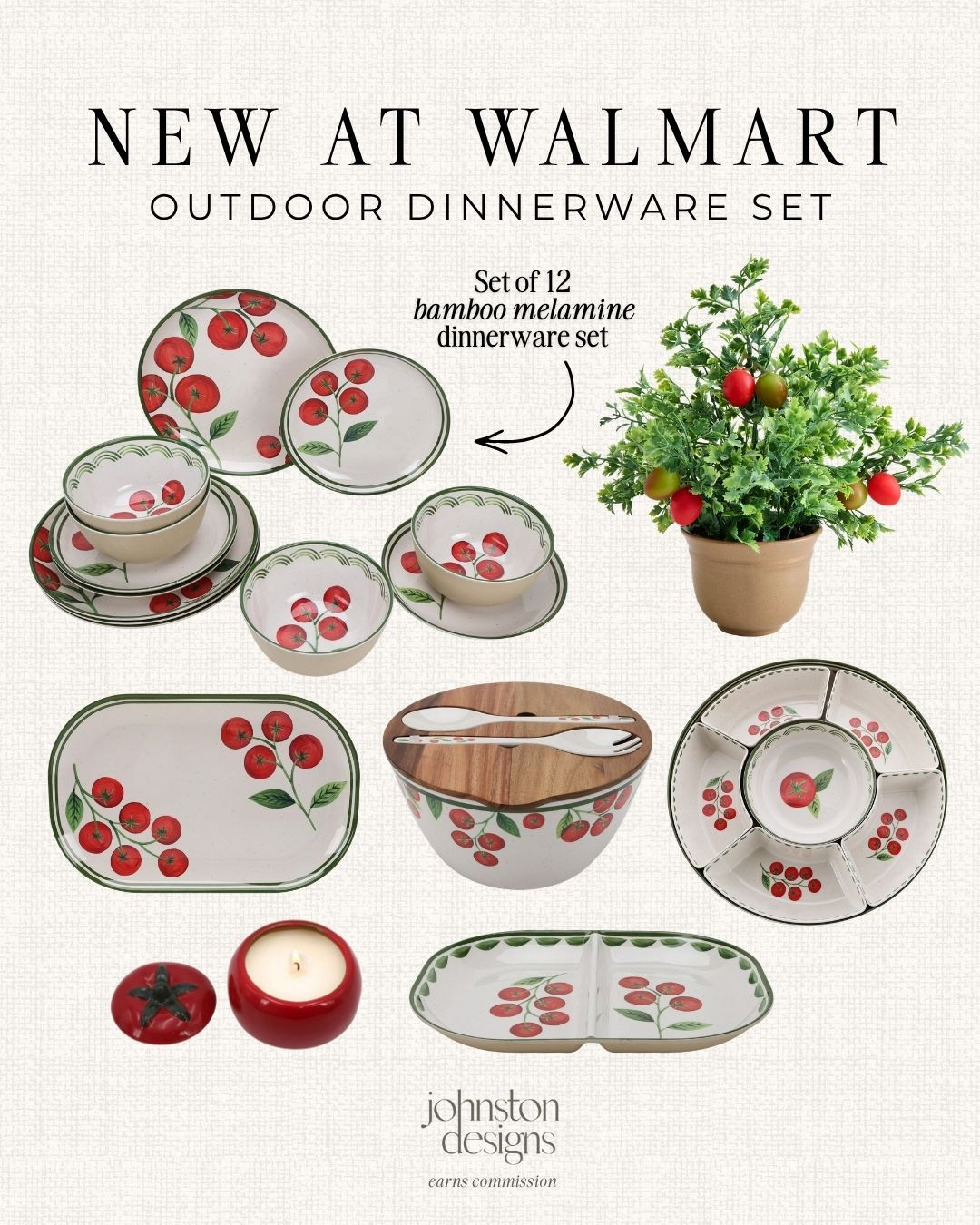 New Walmart tomato dinnerware finds for the cutest summer hosting setup. 🍅

Walmart home, outdoor dinnerware, tomato plates, melamine set, bamboo dinnerware, summer hosting, patio dining, serveware, Better Homes and Gardens, salad bowl, appetizer tray, divided dish, tomato candle, faux plant, garden party, tablescape, affordable finds 

 #LTKSeasonal #LTKHome