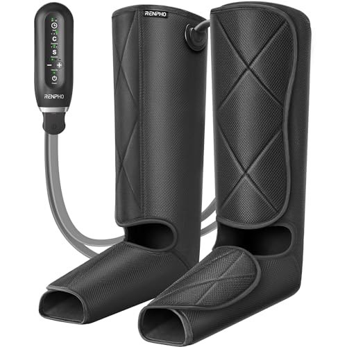 RENPHO Leg Massager for Circulation and Pain Relief, Air Compression Foot Calf Massage, 5 Modes 4 Intensity Helpful for Vericose Veins, Muscle Fatigue Gifts for Him Her | Amazon (US)