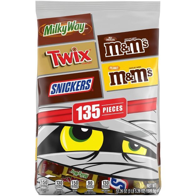 Milky Way, Twix, Snickers, M&M's Halloween Chocolate Variety Pack - 53.76oz/135ct | Target