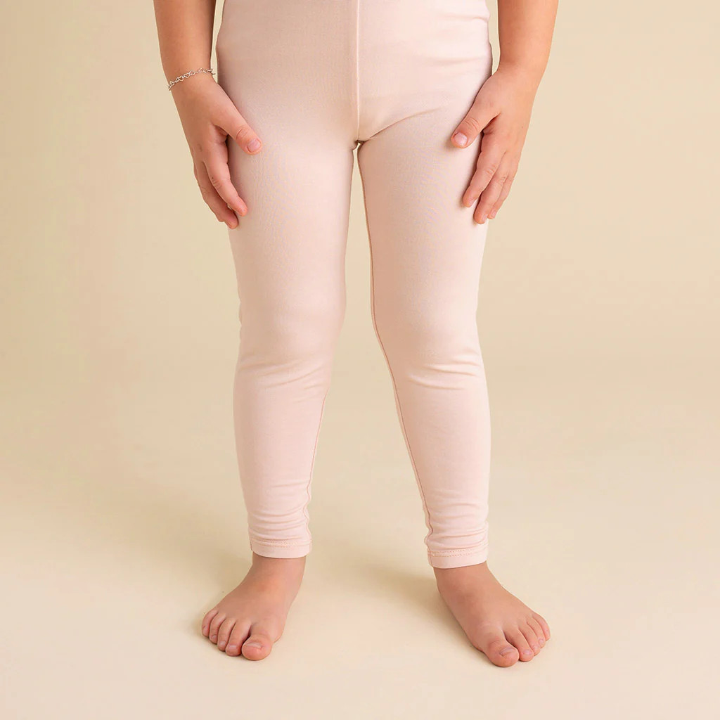 Solid Pink Toddler Girl Leggings | Dusty Blush | Posh Peanut