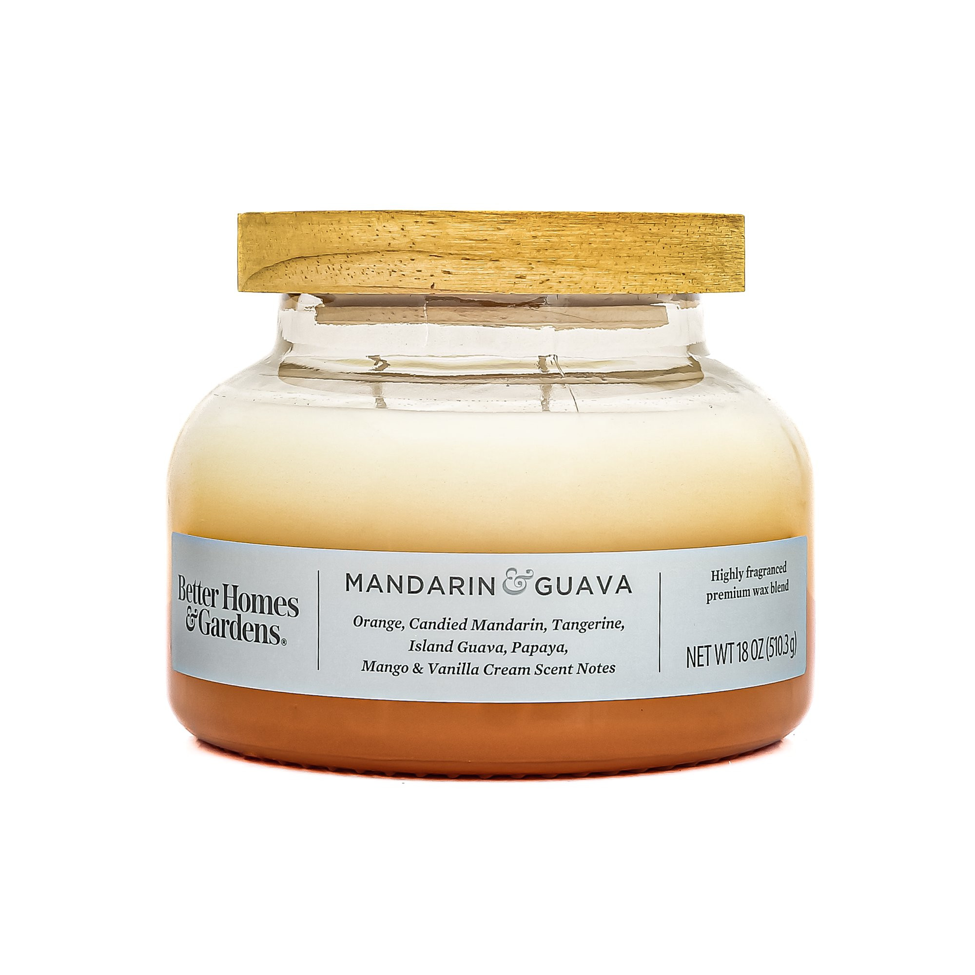Better Homes & Gardens Mandarin & Guava Scented 2-Wick 18oz Ombre Bell Jar Candle | Walmart (US)