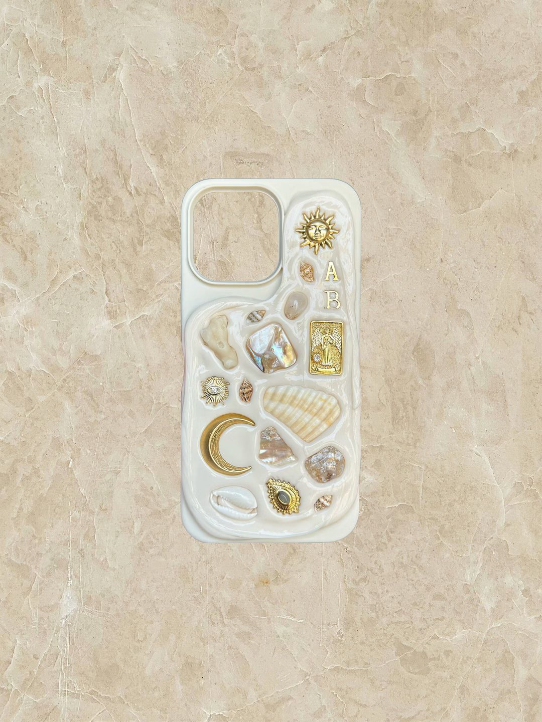 Celestial Shell Stone Mosaic Decoden Phone Case - Etsy | Etsy (US)