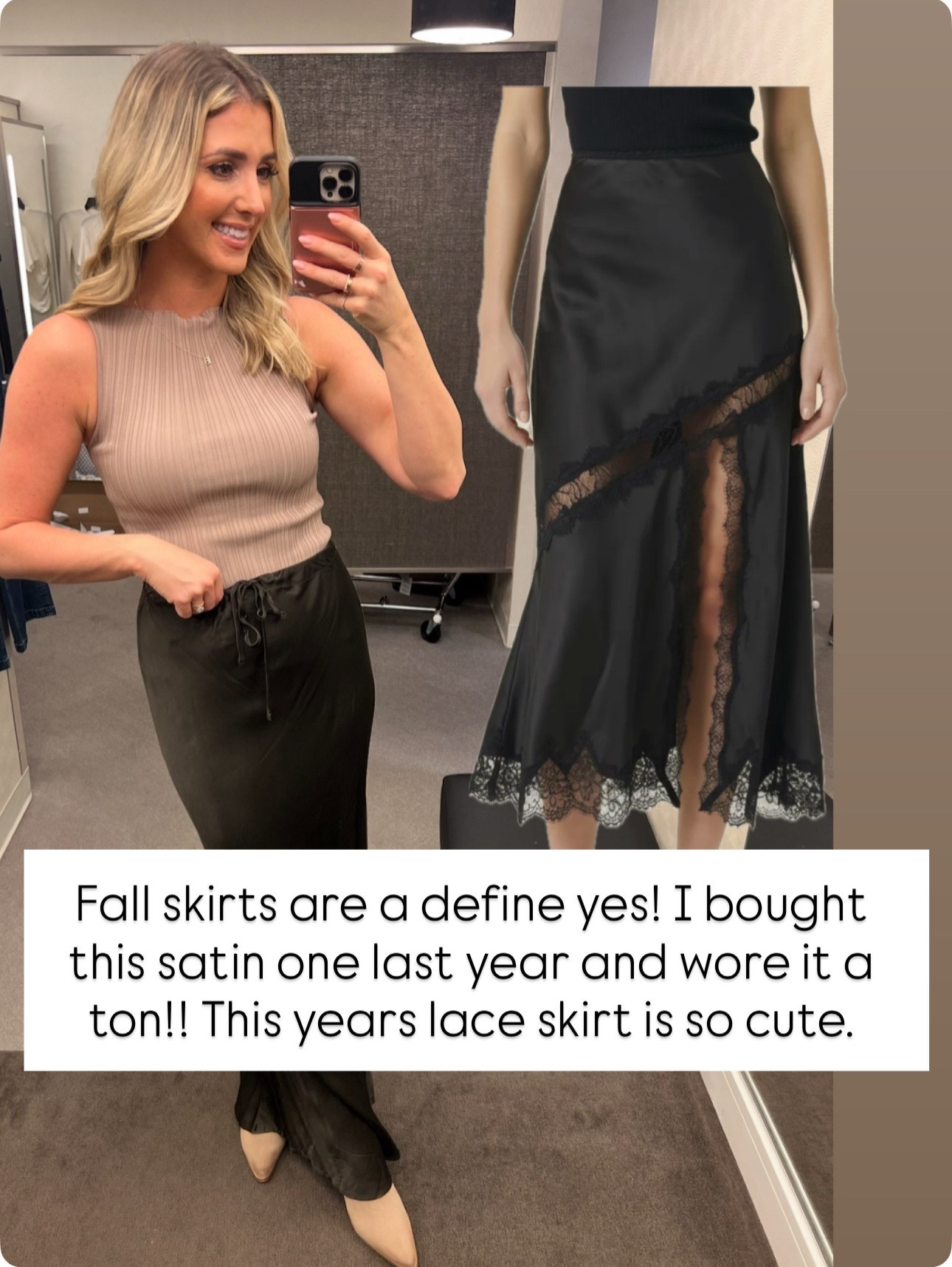 Fall satin skirt!!

Nordstrom Anniversary sale

#LTKootd