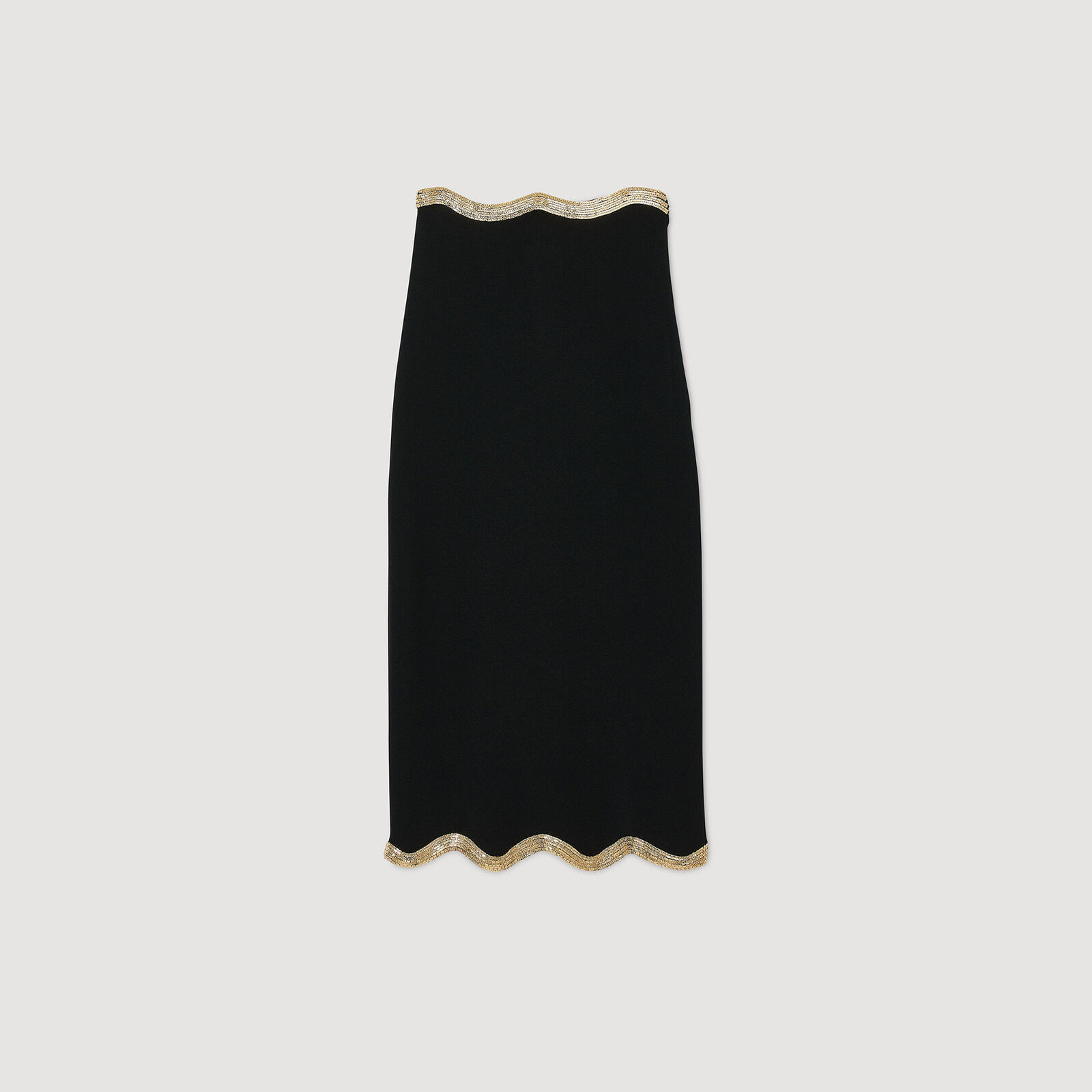 Maxi knitted skirt with chain detail | Sandro US | Sandro-Paris US