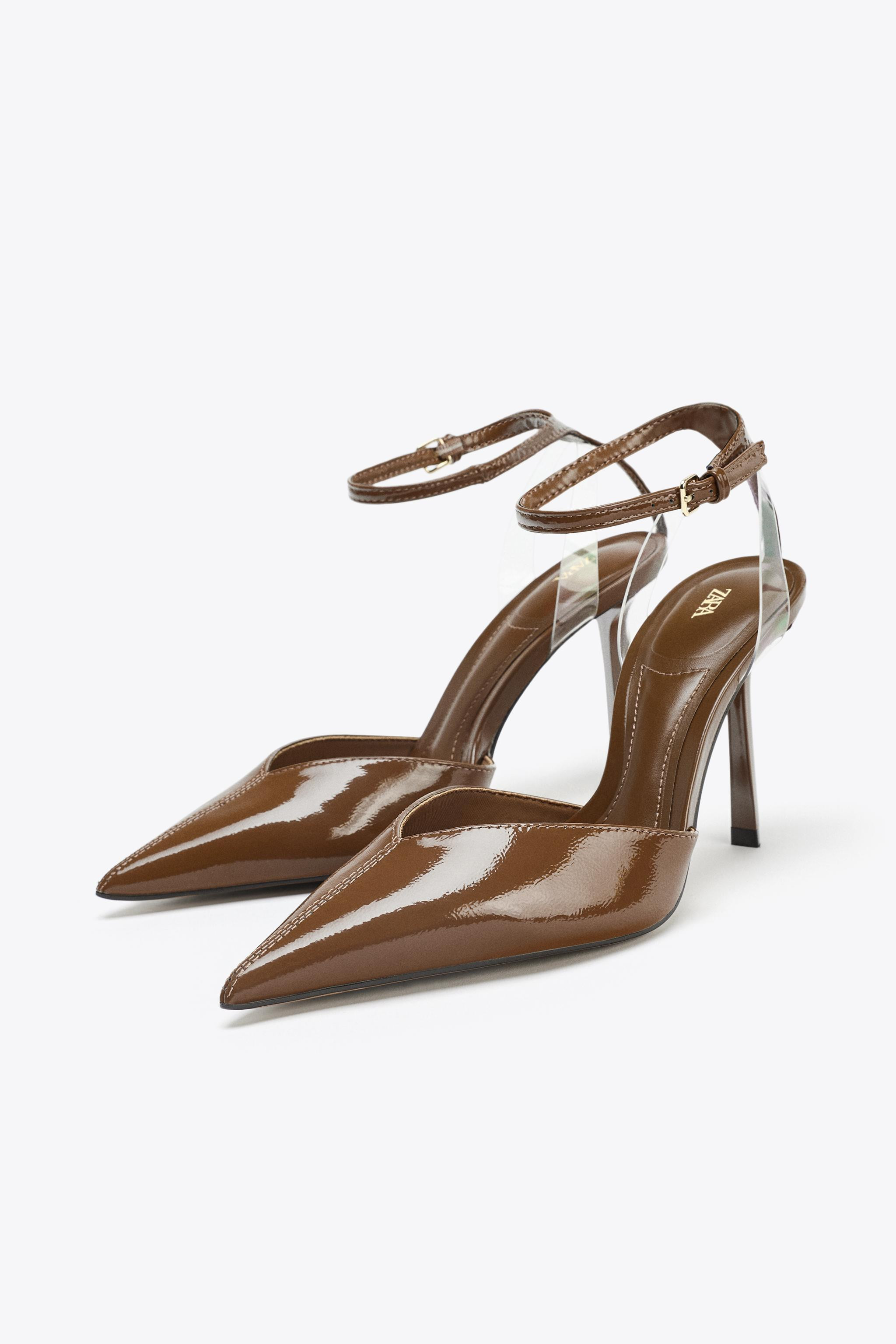 PATENT FINISH HEELED SHOES | Zara US