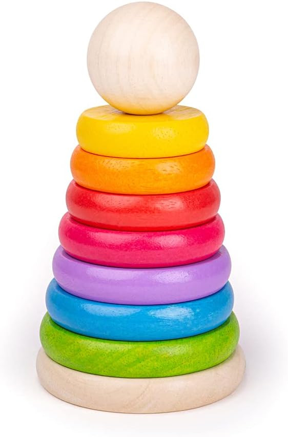Bigjigs Toys, My First Rainbow Stacking Toy, Wooden Toys, Baby Toys, Wooden Stacking Toys, Ring S... | Amazon (UK)