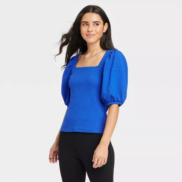 Women's Puff Elbow Sleeve Top - A New Day™ | Target