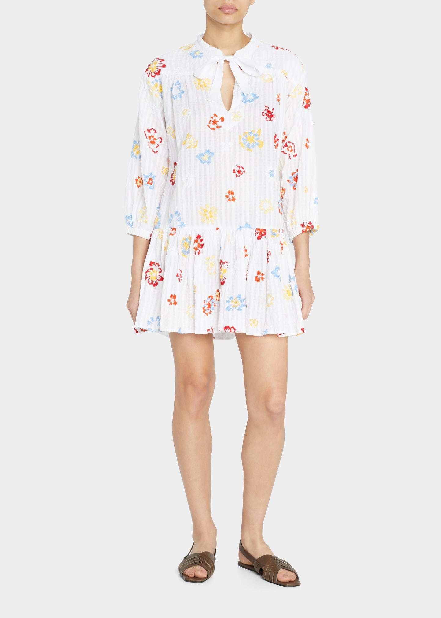 Oliana Floral-Embroidered Mini Dress | Bergdorf Goodman
