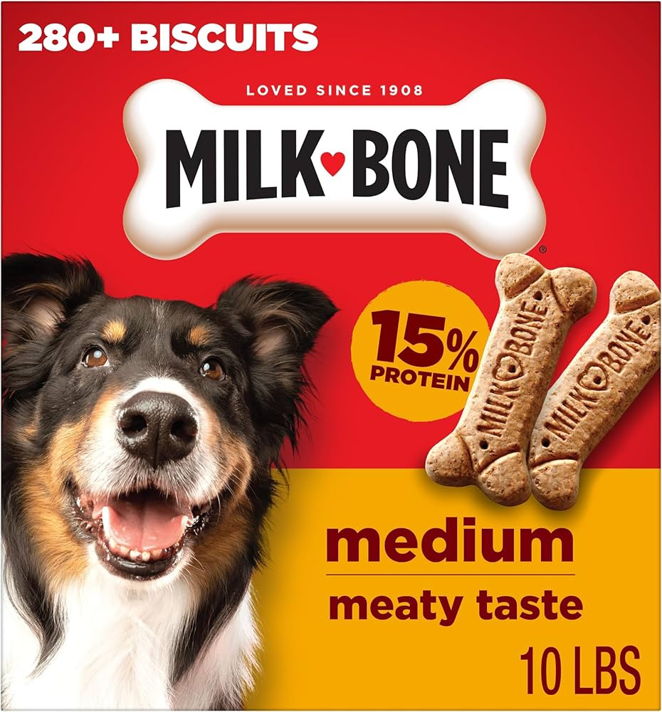 Milk-Bone Crunchy Medium Dog Treats, 10 Lb. Box, Original Beef Flavor | Amazon (US)