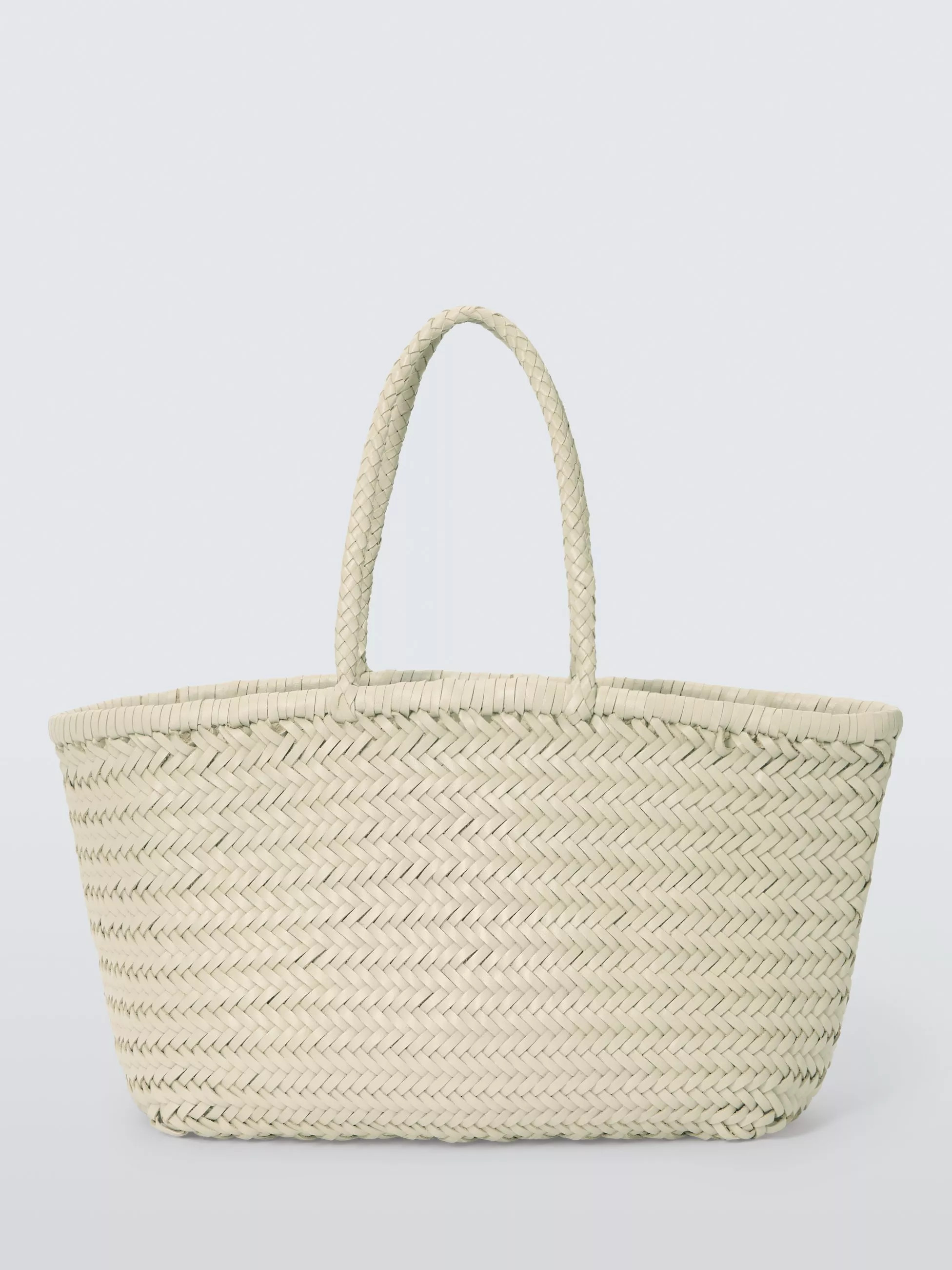 Dragon Diffusion Bamboo Woven Leather Large Tote Bag, White | John Lewis (UK)