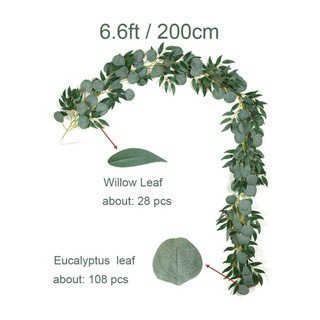Artificial Eucalyptus Garland Fake Eucalyptus Leaves Fake Vines Grey Green | Walmart (US)