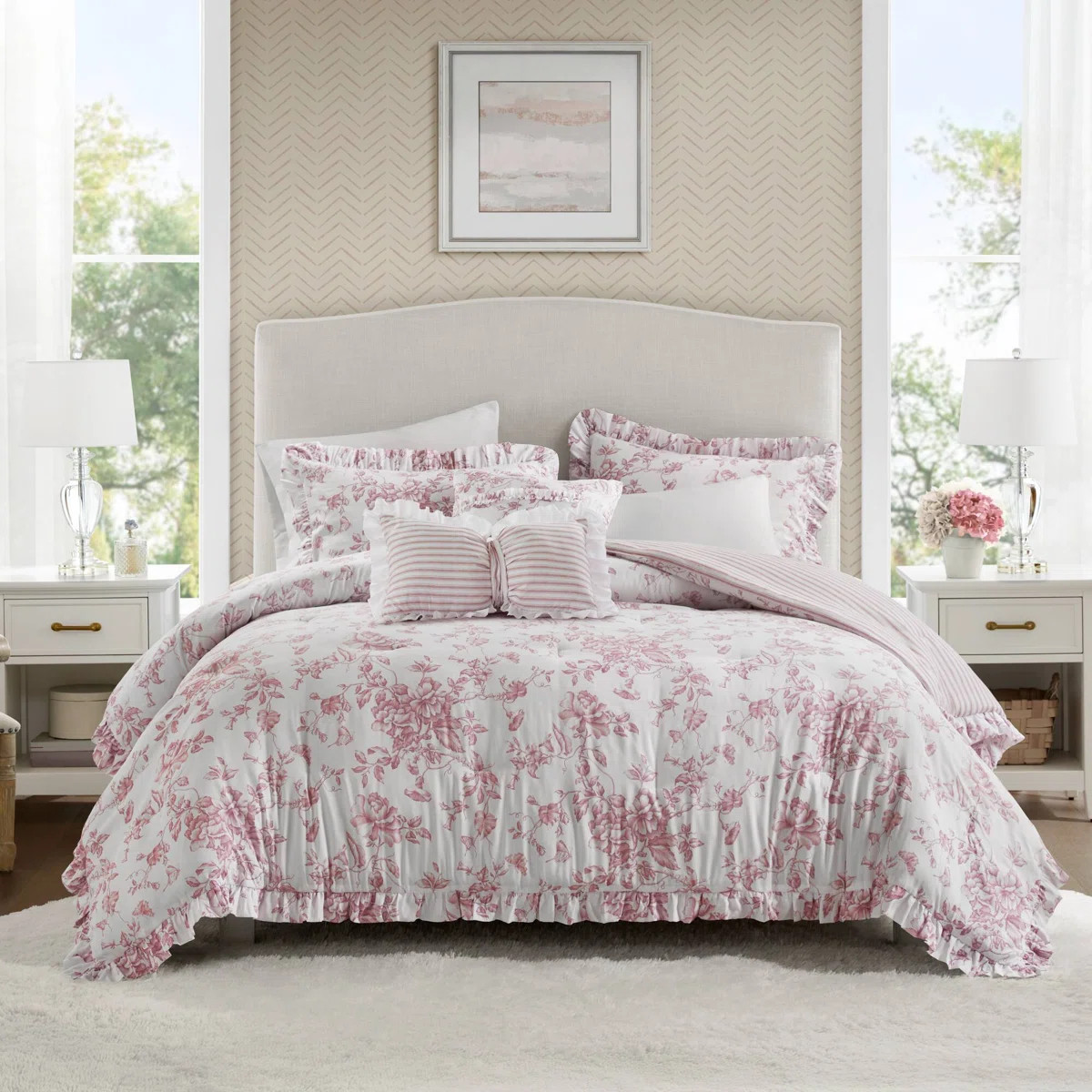 Adele 5 Pieces Comforter Set With Decorative Pillows | Wayfair North America