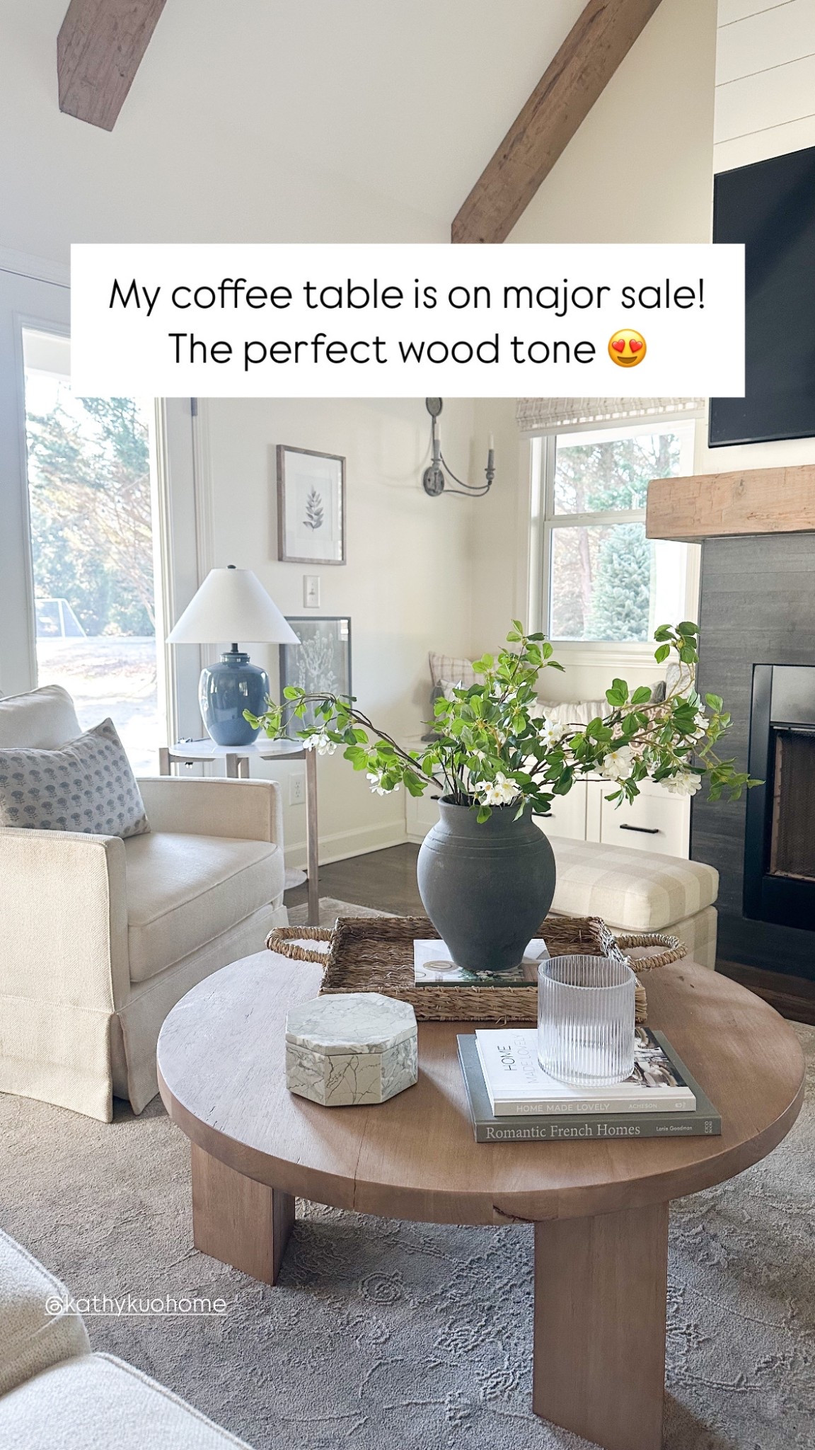 Neutral living room, transitional living room, coffee table, wood coffee table, round coffee table, Kathy Kuo Home 

#LTKHome #LTKStyleTip #LTKSaleAlert
