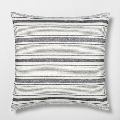 26" x 26" Yarn-Dye Stripes Euro Pillow Sham - Hearth & Hand™ with Magnolia | Target