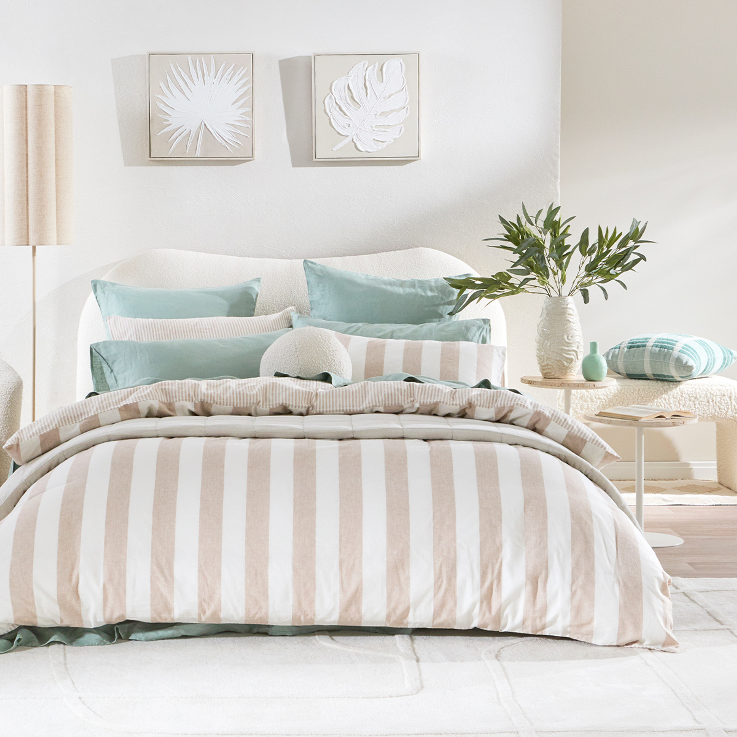 Washed Linen Cotton Stripe Quilt Cover Set [HABBWLCSQC25] | Pillow Talk AU