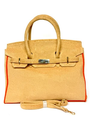 Tan Terry Cloth Tote with Crossbody Strap- Sample Sale- Final Sale | Lisi Lerch Inc