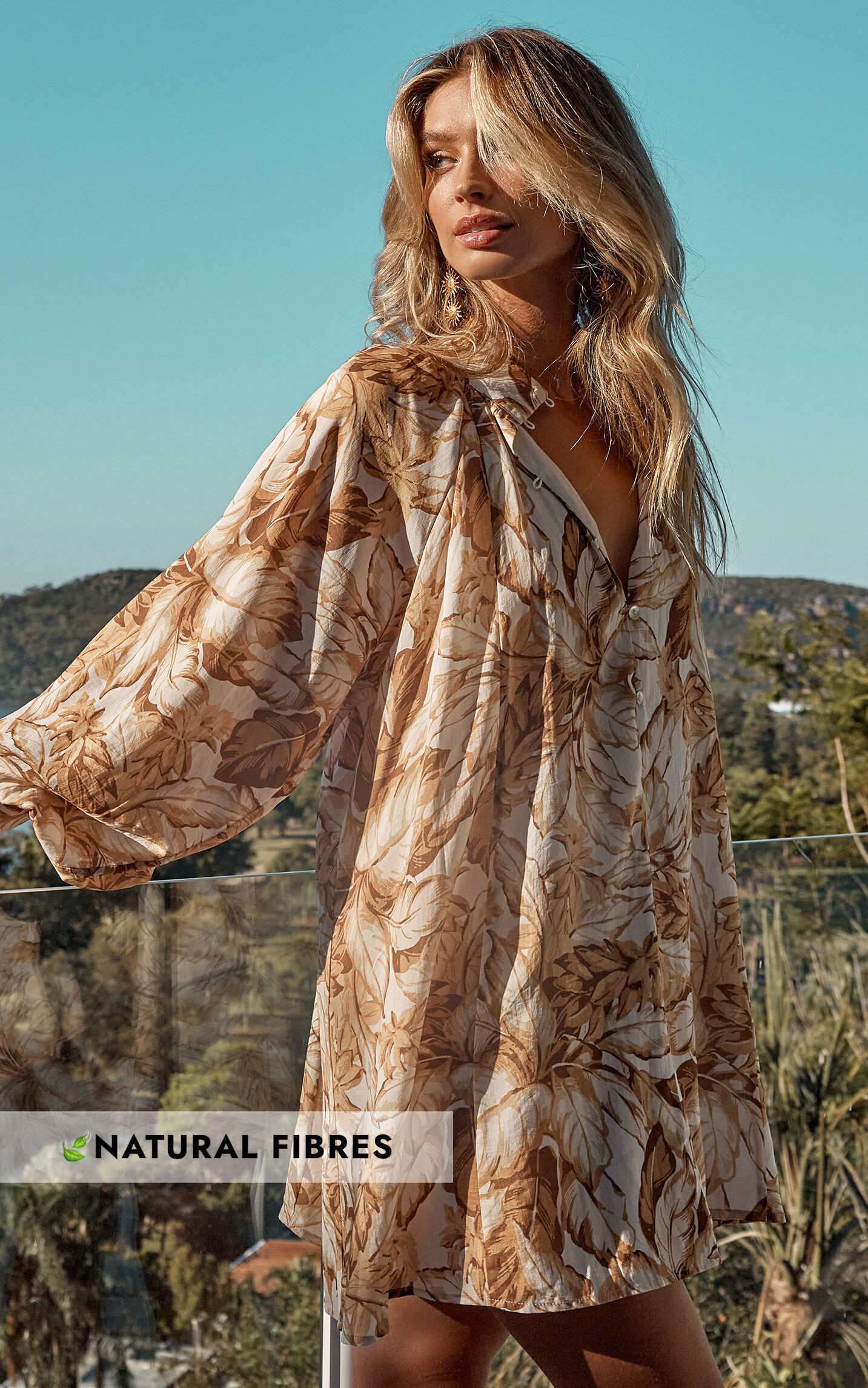 Amalie The Label - Dorothea Balloon Long Sleeve Shirt Dress in Frieja Print | Showpo (US, UK & Europe)