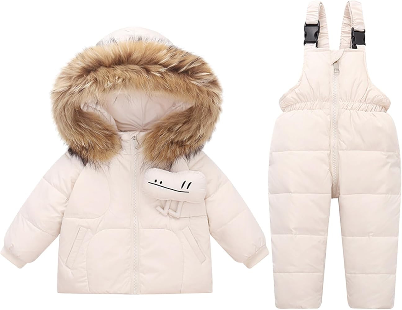 Fumdonnie Toddler Girl Snowsuit Baby Boy Winter Coat Kid Snow Pants Jacket Suit 1-5T Black | Amazon (US)