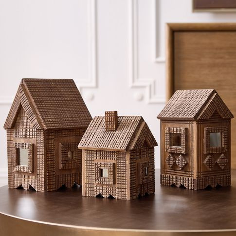 Artisan Wood Village Houses - 10.5"  $99          SKU: 1134284 | West Elm (US)