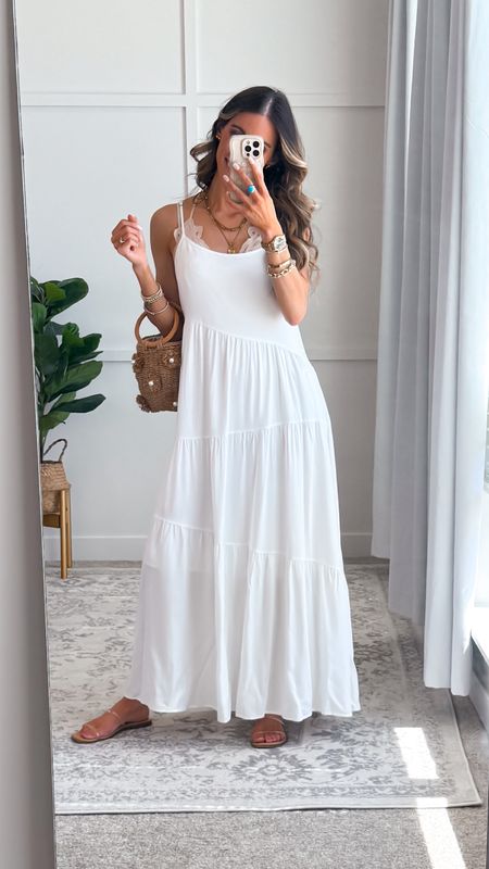 This white dress is perfect for a beach outfit, Memorial Day outfit, graduation outfit, bridal shower outfit or church outfit. 

It’s double lined and not see through although I do recommend nude underwear. 

Multiple color options! Wearing my true to size, small. 

#LTKtravel #LTKfindsunder50 #LTKparties
