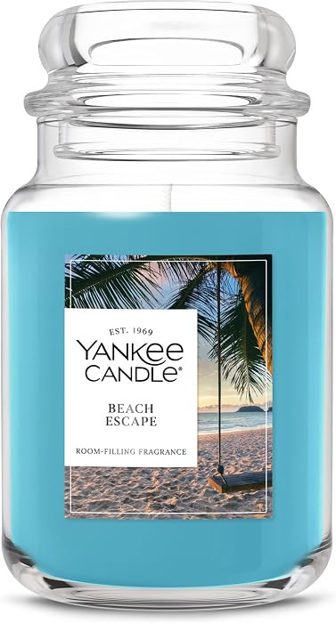 Yankee Candle Beach Escape, Scented Candle, 22oz Large Jar with up to 150 Hour Burn Time, Giftabl... | Amazon (US)