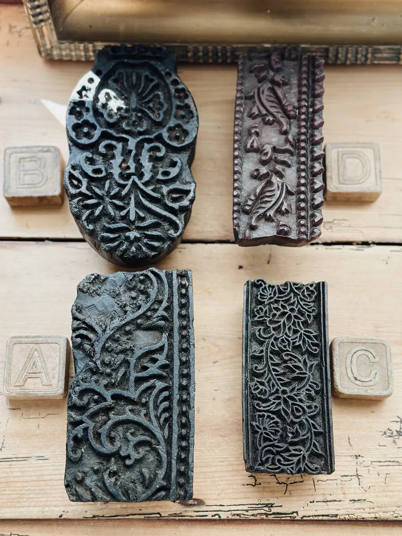 Vintage Textile Block Stamps - Etsy | Etsy (US)
