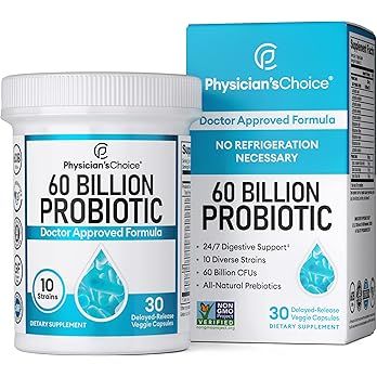 Physician's CHOICE Probiotics 60 Billion CFU - 10 Diverse Strains + Organic Prebiotic - Digestive... | Amazon (US)