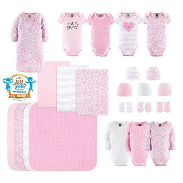 The Peanutshell Newborn Baby Layette Gift Set for Girls, Shower Gift Essentials, Pink, White - Wa... | Walmart (US)
