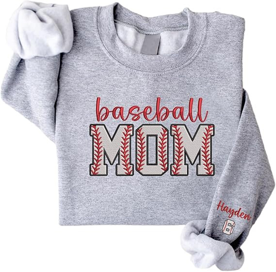 Personalized Baseball Mom Sweatshirt with Kids Names, Baseball Hoodie for Women, Sports Mom Shirt... | Amazon (US)