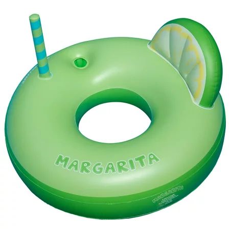 Swimline Vinyl Inflatable Margarita Tube Ring with Drink Holder Pool Float, Green | Walmart (US)