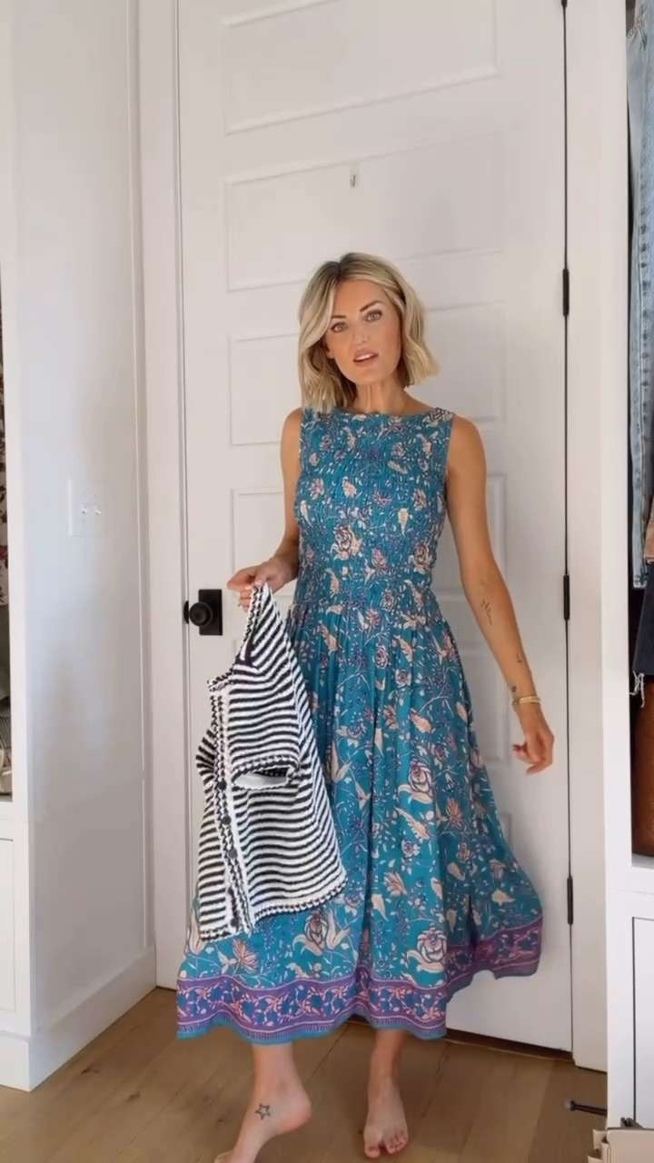 How unique and pretty is this maxi J. Crew dress? I really love the floral print and the color combo. I love to mix stripes with floral print for a mismatched vibe and unique twist! Could also be worn to work or on weekends! Wearing M cardigan and XS dress

Loverly grey, j crew finds, floral smocked dress, blue multicolor floral dress, summer fashion, spring outfit ideas, easy womens dresses, brunch outfit ideas, work dresses 

 #LTKSeasonal #LTKWorkwear #LTKTravel