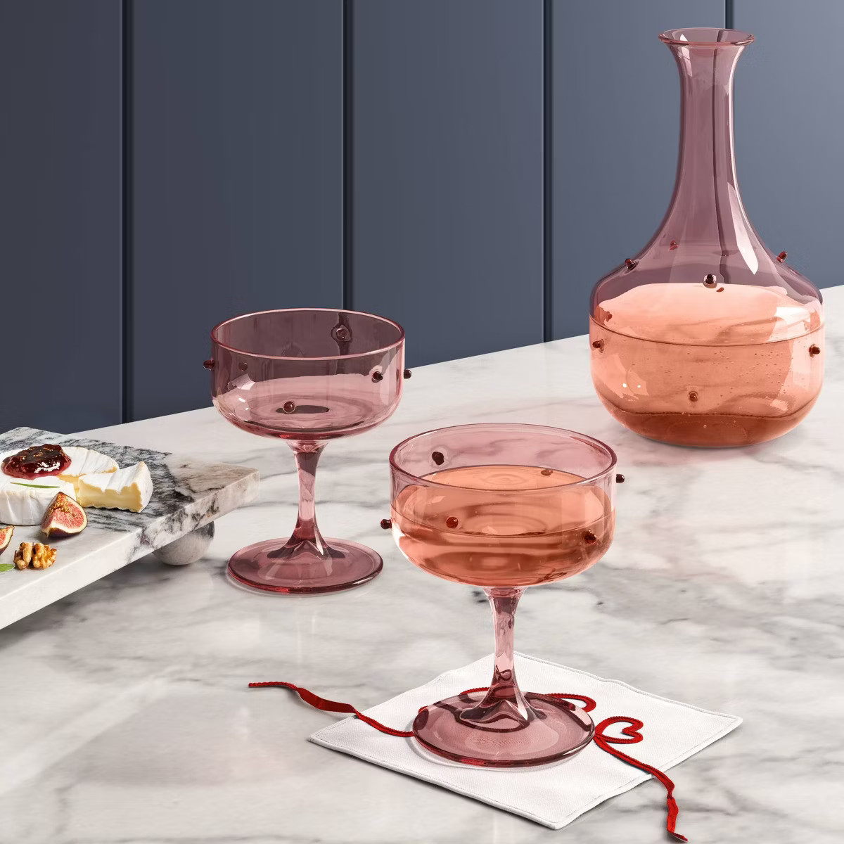 8.5 fl oz Coupe Glass Pink with Red Dots - Threshold™ | Target