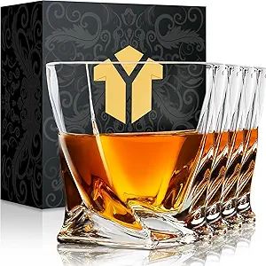 KITNATS Old Fashioned Whiskey Glasses 10 OZ Rocks Glasses Set of 4, Gift Box - Barware For Bourbo... | Amazon (US)