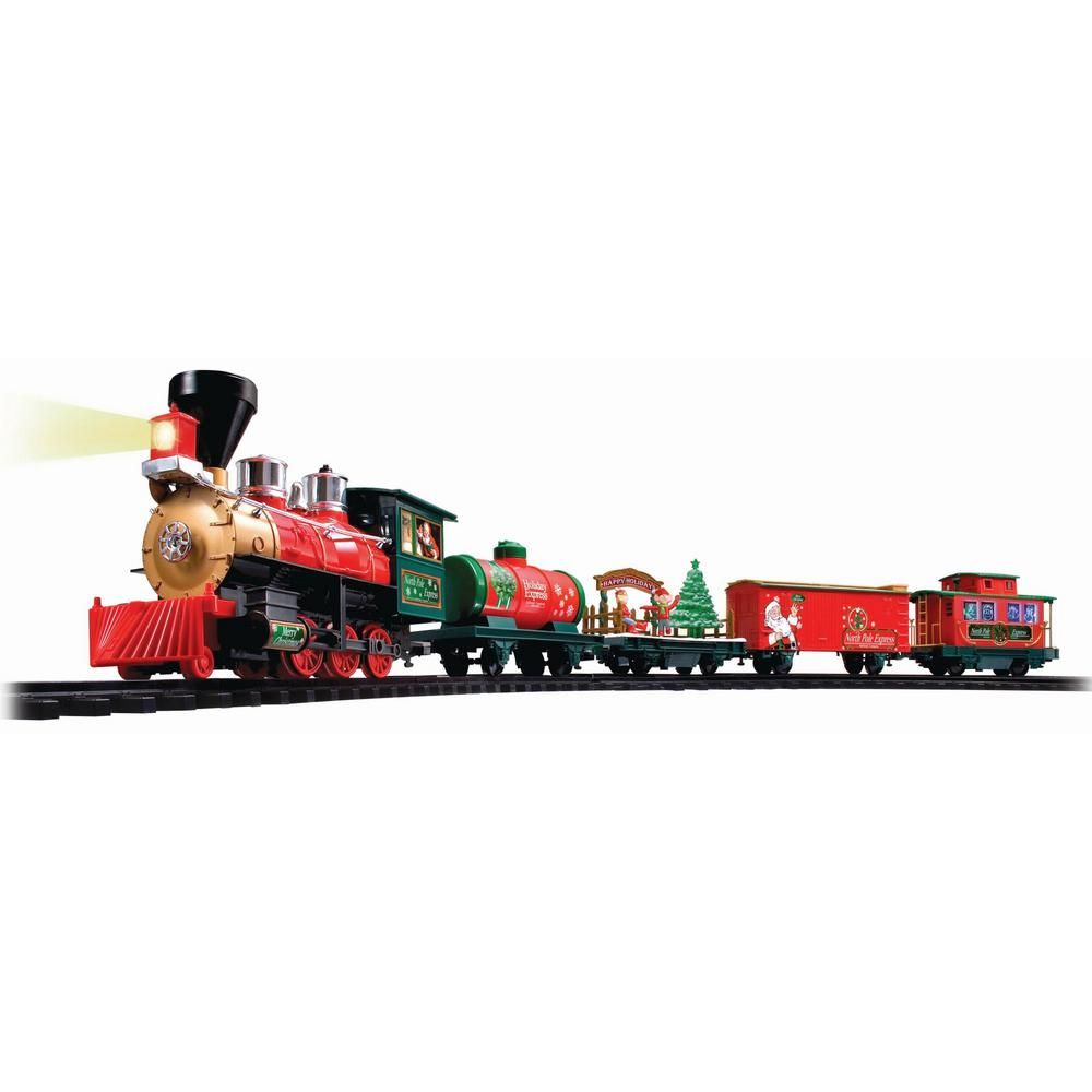 Battery Operated Wireless Remote Control North Pole Express Christmas Train Set | The Home Depot
