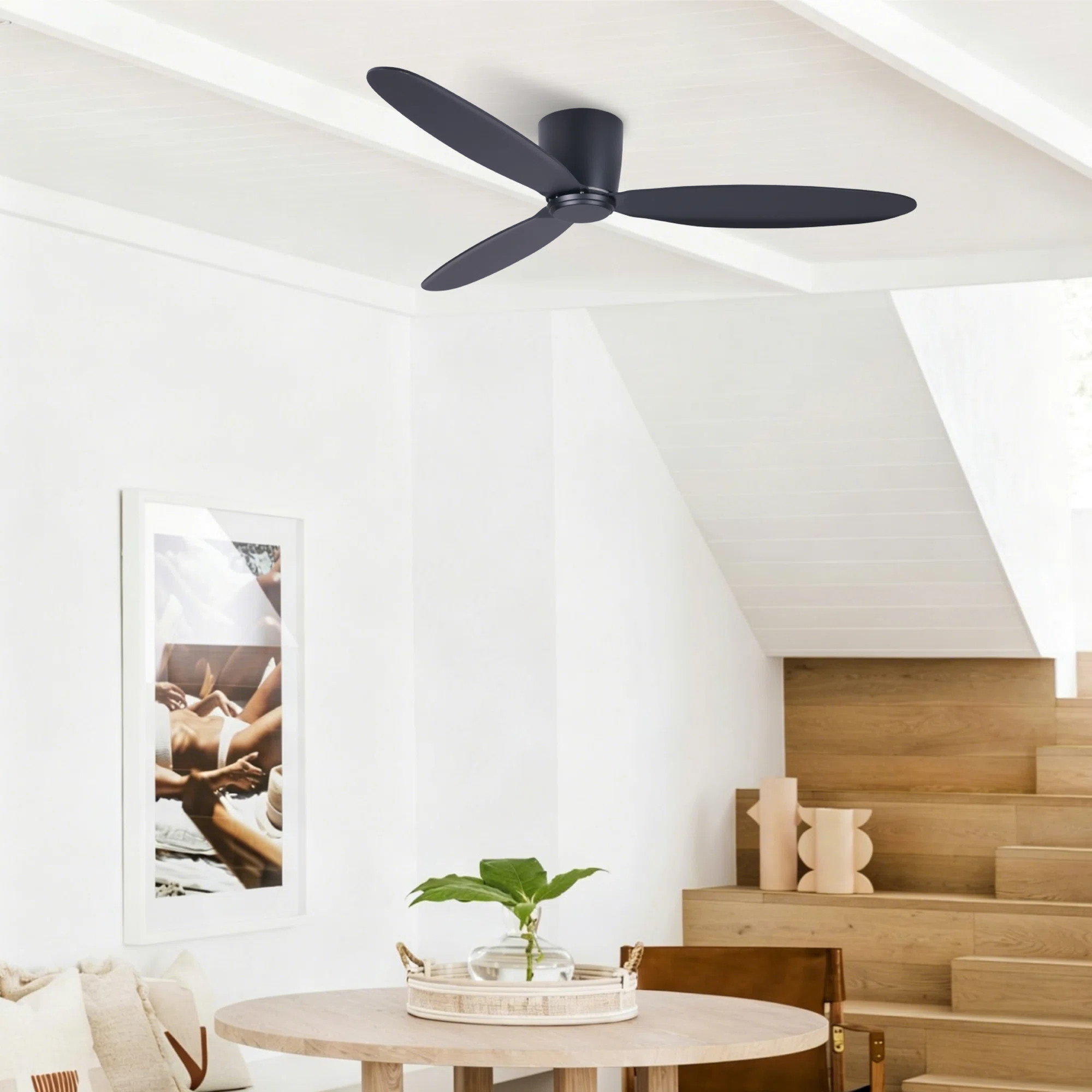 Hardy 3 - Blade Flush Mount Ceiling Fan with Remote Control | AllModern