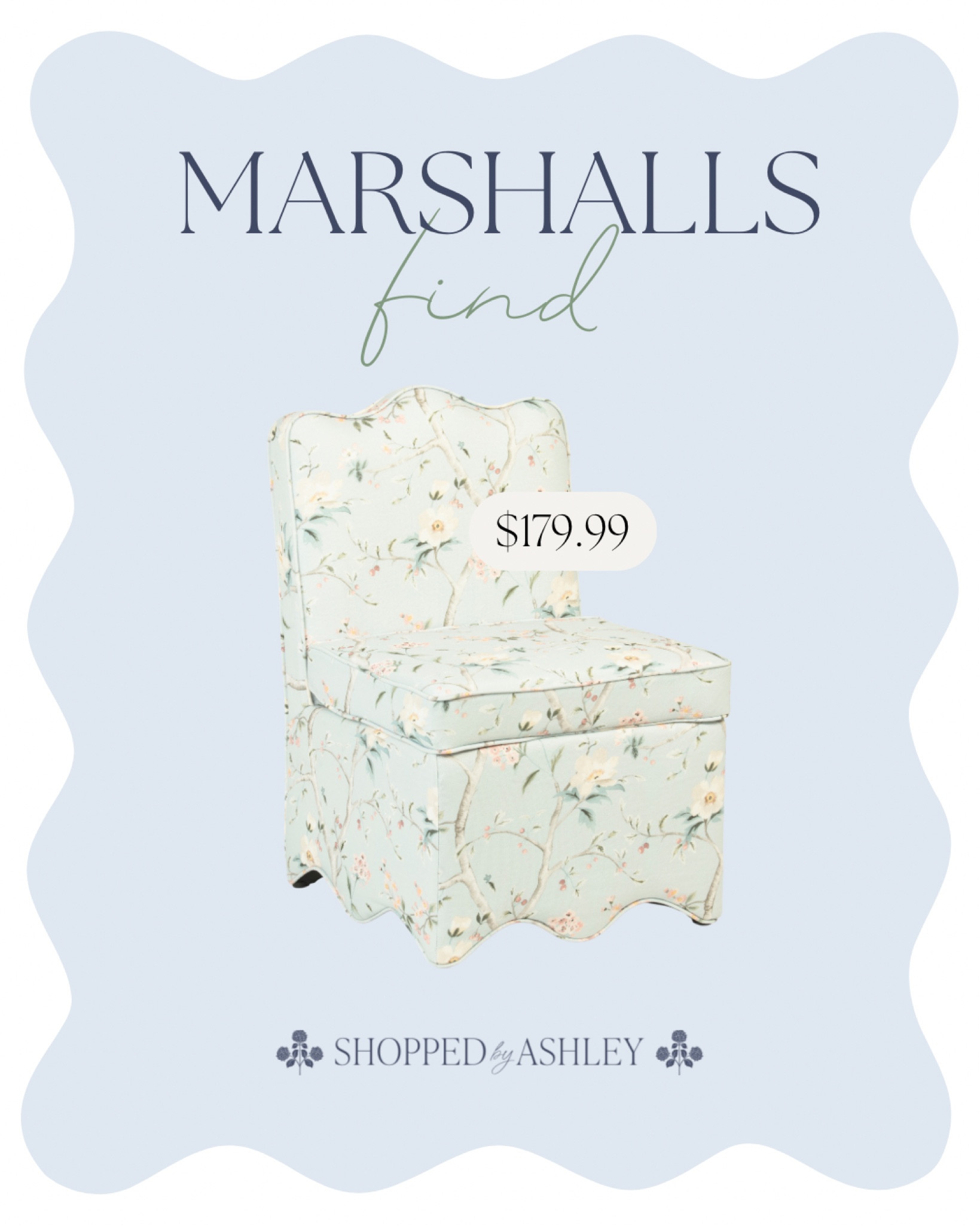 Early access at Marshalls! Don’t forget to use code SHIP89 for free shipping! 

Lillian August scalloped trim chair, floral chair, look for less, designer look, accent chair, dining chair, vanity chair, desk chair

#LTKHome #LTKStyleTip