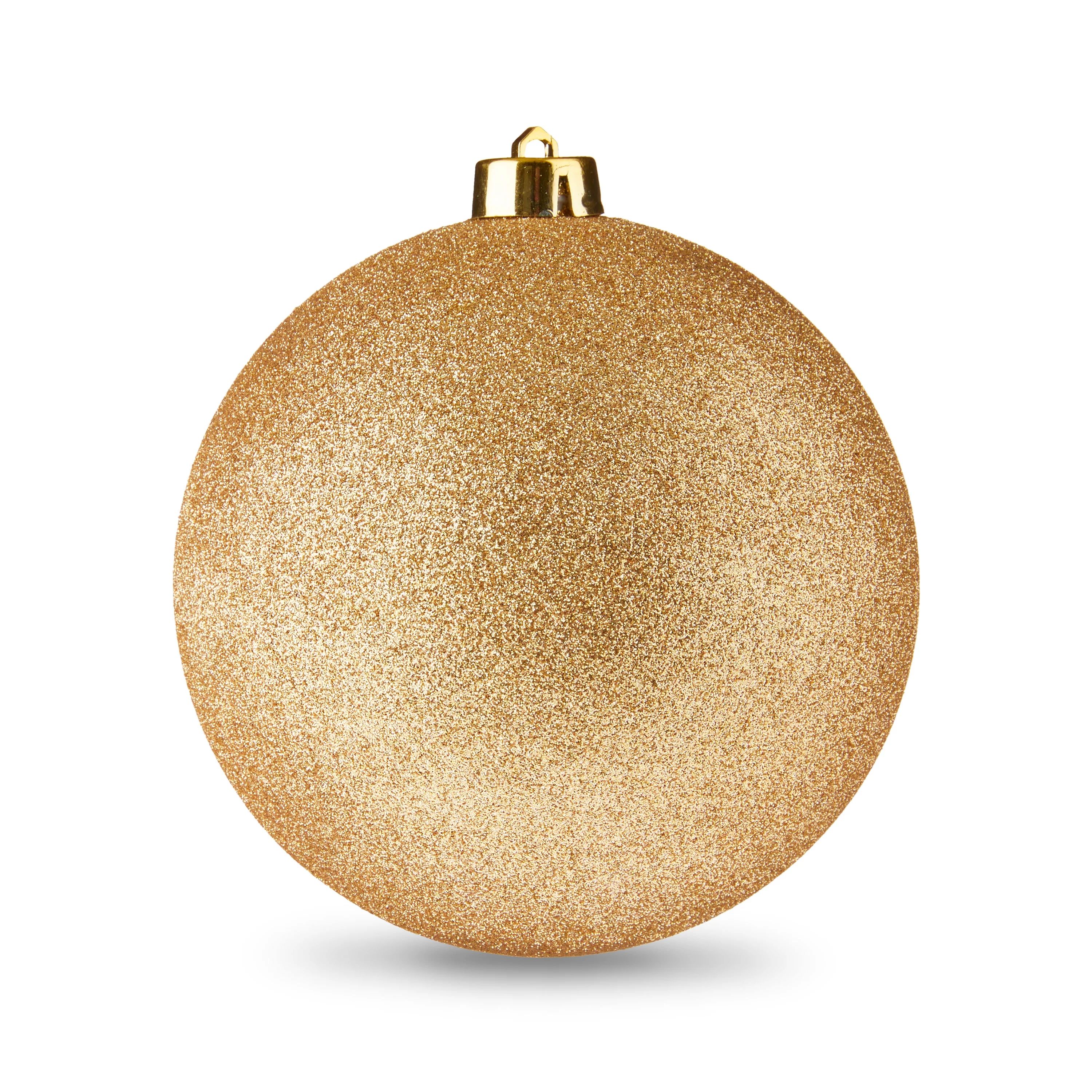 Gold Glitter 150mm Jumbo Shatterproof Round Christmas Ornament, by Holiday Time | Walmart (US)