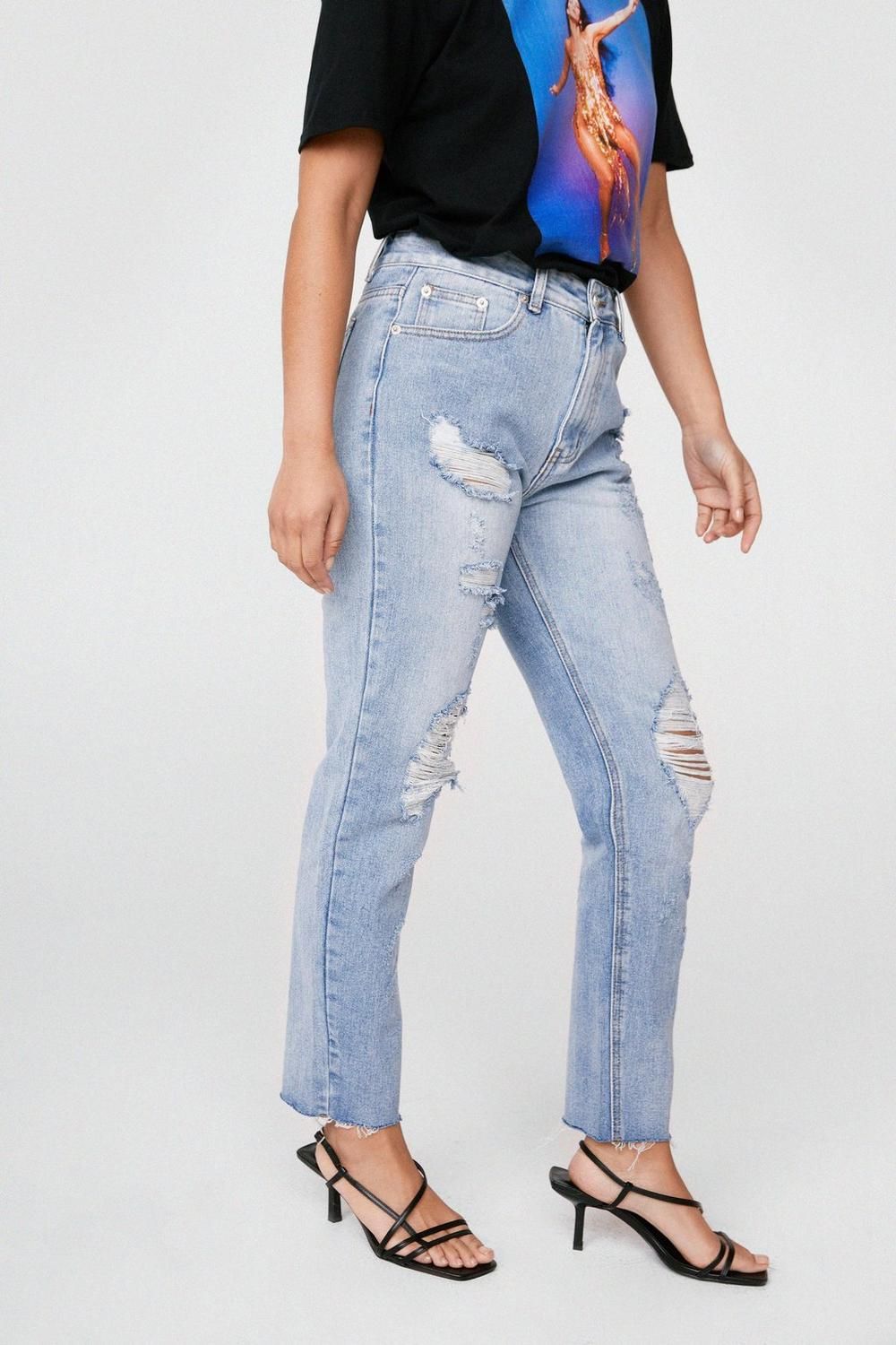 Raw Hem Distressed Mom Jeans | NastyGal (US & CA)