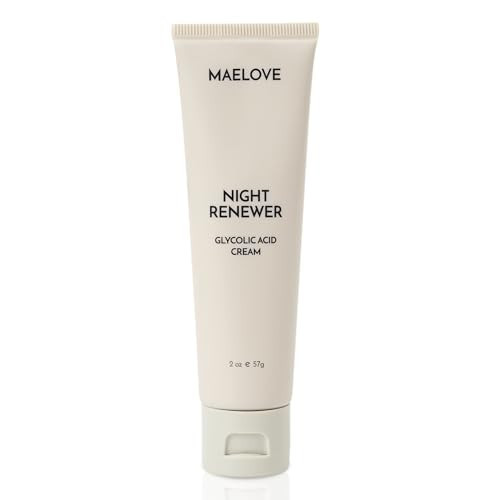 MAELOVE Night Renewer, Glycolic Acid Cream, Anti-Aging, Unscented AHA Exfoliating Night Cream, Gentle for Sensitive Skin, Researched & Manufactured in USA, Gluten-Free, 2.0 fl oz | Amazon (US)