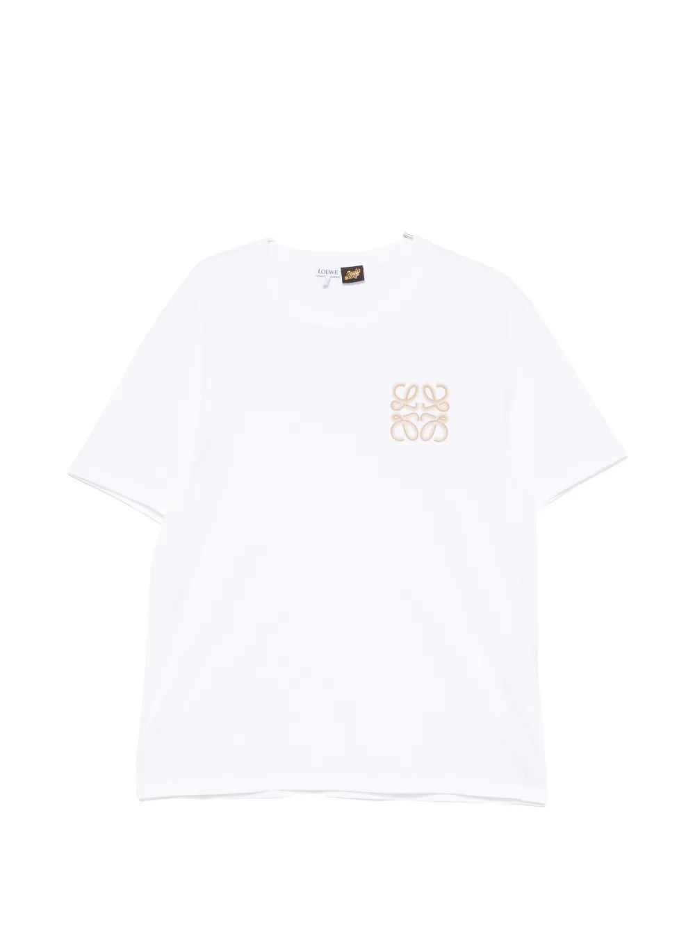 LOEWE Anagram-embroidered T-shirt | White | FARFETCH | Farfetch Global