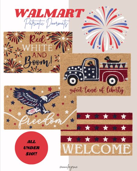 Patriotic doormats for Fourth of July and Memorial Day! All from Walmart and under $10 

#LTKparties #LTKstyletip #LTKhome