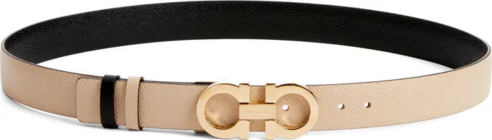 Reversible Gancini Calfskin Leather Belt | Nordstrom