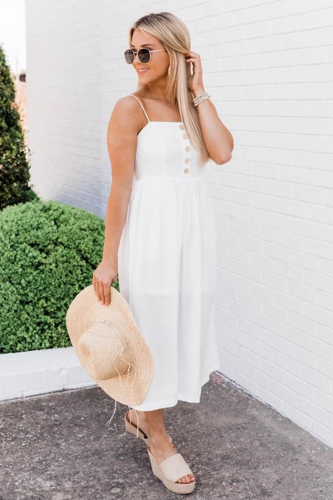 New Beginnings Midi Dress Ivory | The Pink Lily Boutique