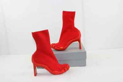 Balenciaga Five Toe Monocolor Knit Heeled Toe Boots in Red BNWB 36 | eBay | eBay US