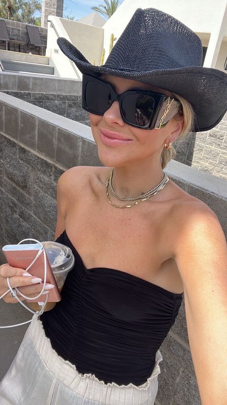 $12 cowboy hat and YSL Bougee sunglasses - that’s how I do🤠 
Love this cowboy hat tho for traveling vacation because it can bend and doesn’t ruin it 
Swim vacay outfit 




#LTKswim #LTKtravel #LTKunder50