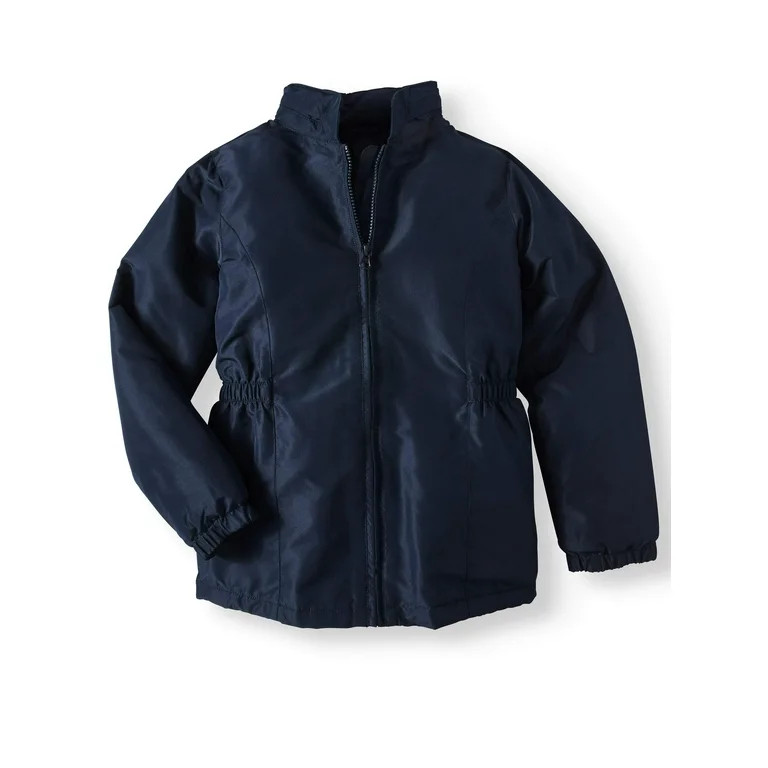 Wonder Nation Girls School Uniform Hooded Fleece Lined Parka Jacket, Sizes 4-16 - Walmart.com | Walmart (US)