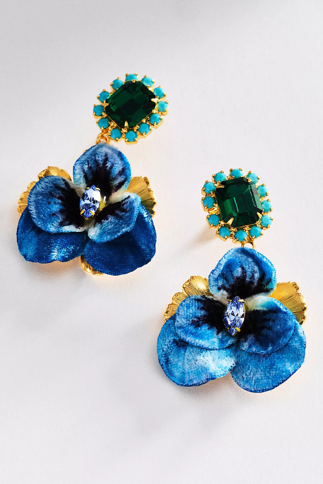 The Pink Reef Pansy Drop Earrings | Anthropologie (US)