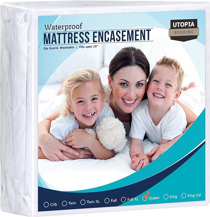 Utopia Bedding Zippered Mattress Encasement Queen - 100% Waterproof and Bed Bug Proof Mattress Pr... | Amazon (US)